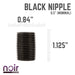 1/2 in. x 1 in. Prefinished Matte Black Pipe - Sweatfully