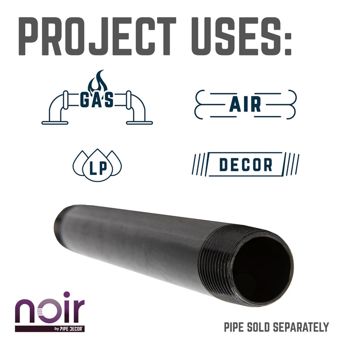 1/2 in. x 1 in. Prefinished Matte Black Pipe - Sweatfully