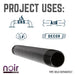 1/2 in. x 1 in. Prefinished Matte Black Pipe - Sweatfully