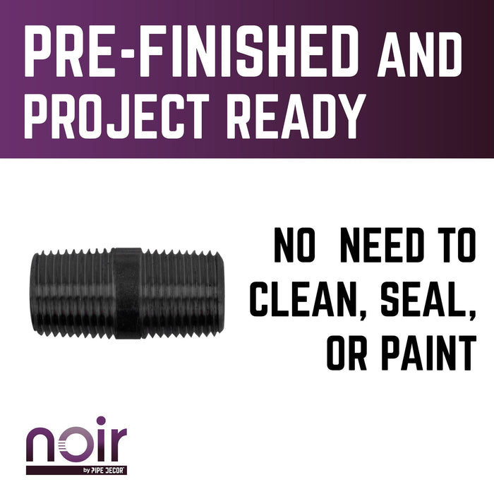 1/2 in. x 1 1/2 in. Prefinished Matte Black Pipe - Sweatfully