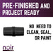 1/2 in. x 1 1/2 in. Prefinished Matte Black Pipe - Sweatfully
