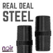 1/2 in. x 1 1/2 in. Prefinished Matte Black Pipe - Sweatfully