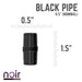 1/2 in. x 1 1/2 in. Prefinished Matte Black Pipe - Sweatfully