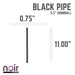 1/2 in. x 11 in. Prefinished Matte Black Pipe - Sweatfully
