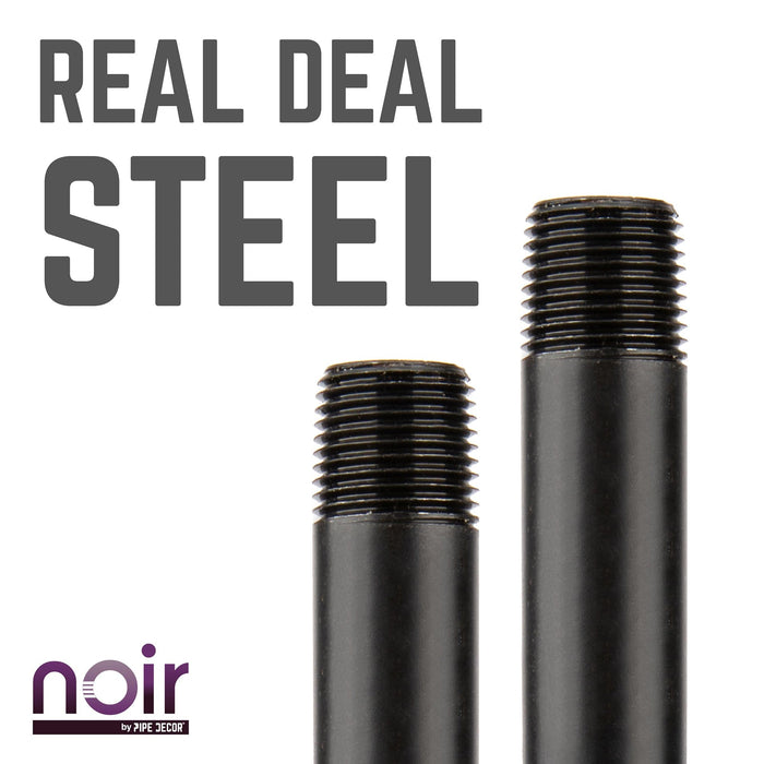 1/2 in. x 12 in. Prefinished Matte Black Pipe - Sweatfully