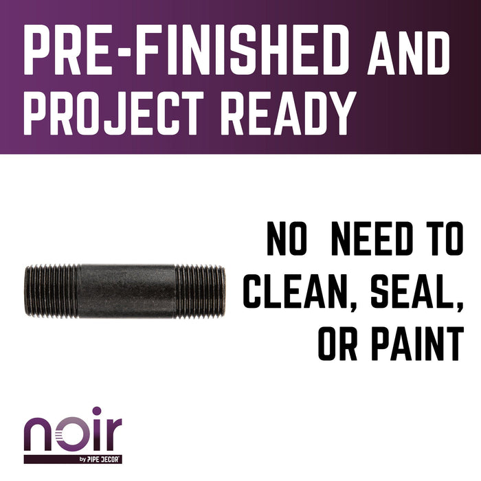 1/2 in. x 3 in. Prefinished Matte Black Pipe - Sweatfully