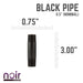 1/2 in. x 3 in. Prefinished Matte Black Pipe - Sweatfully