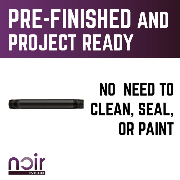 1/2 in. x 6 in. Prefinished Matte Black Pipe - Sweatfully