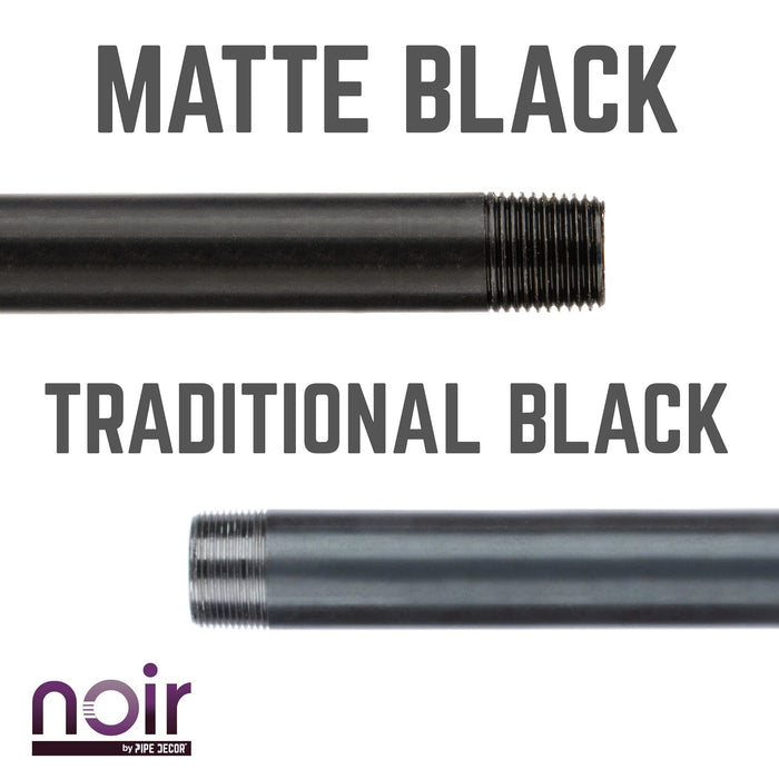 1/2 in. x 6 in. Prefinished Matte Black Pipe - Sweatfully