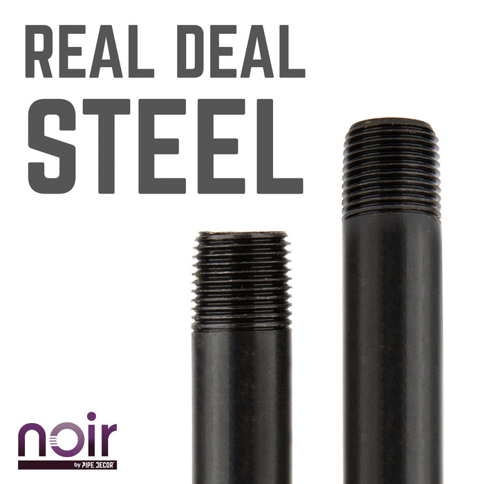 1/2 in. x 6 in. Prefinished Matte Black Pipe - Sweatfully