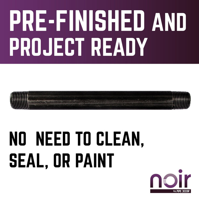 1/2 in. x 10 in. Prefinished Matte Black Pipe - Sweatfully