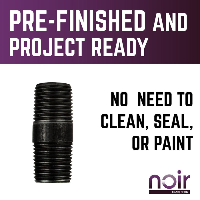 1/2 in. x 2 in. Prefinished Matte Black Pipe - Sweatfully
