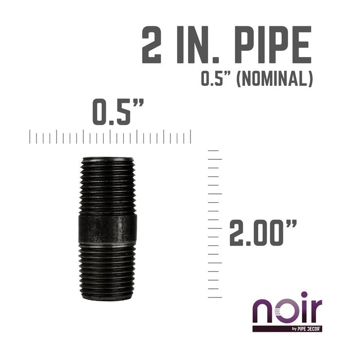 1/2 in. x 2 in. Prefinished Matte Black Pipe - Sweatfully