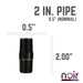 1/2 in. x 2 in. Prefinished Matte Black Pipe - Sweatfully