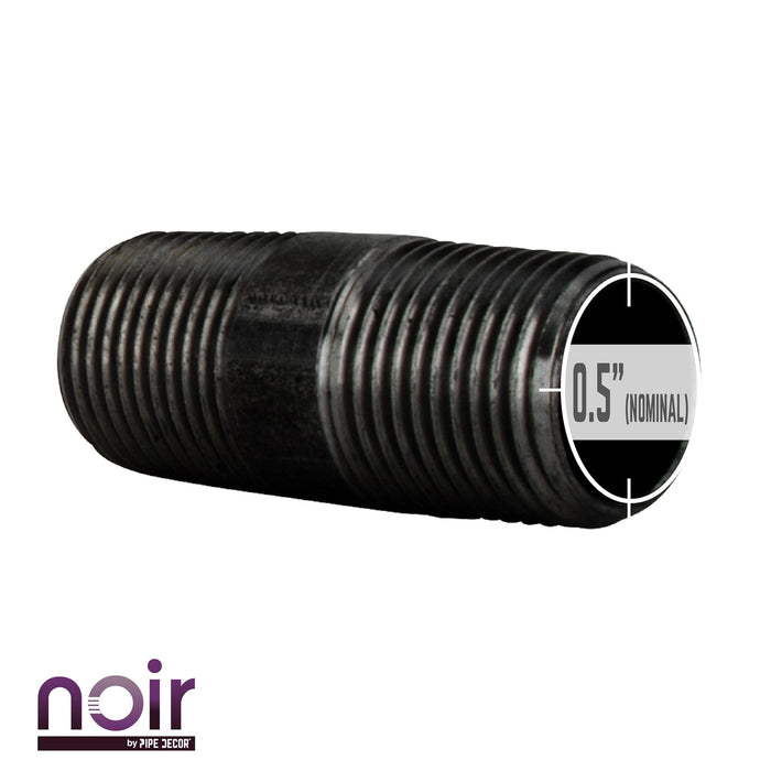 1/2 in. x 2 in. Prefinished Matte Black Pipe - Sweatfully