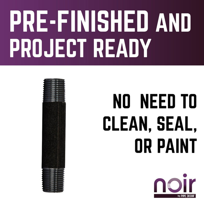 1/2 in. x 4 in. Prefinished Matte Black Pipe - Sweatfully