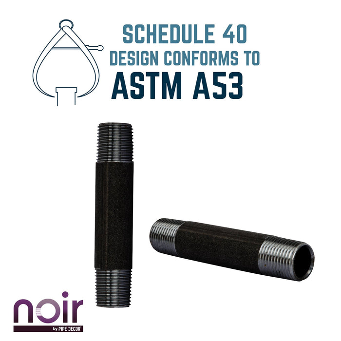 1/2 in. x 4 in. Prefinished Matte Black Pipe - Sweatfully