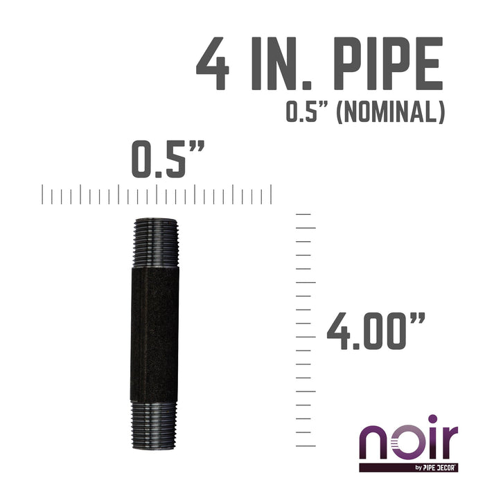 1/2 in. x 4 in. Prefinished Matte Black Pipe - Sweatfully