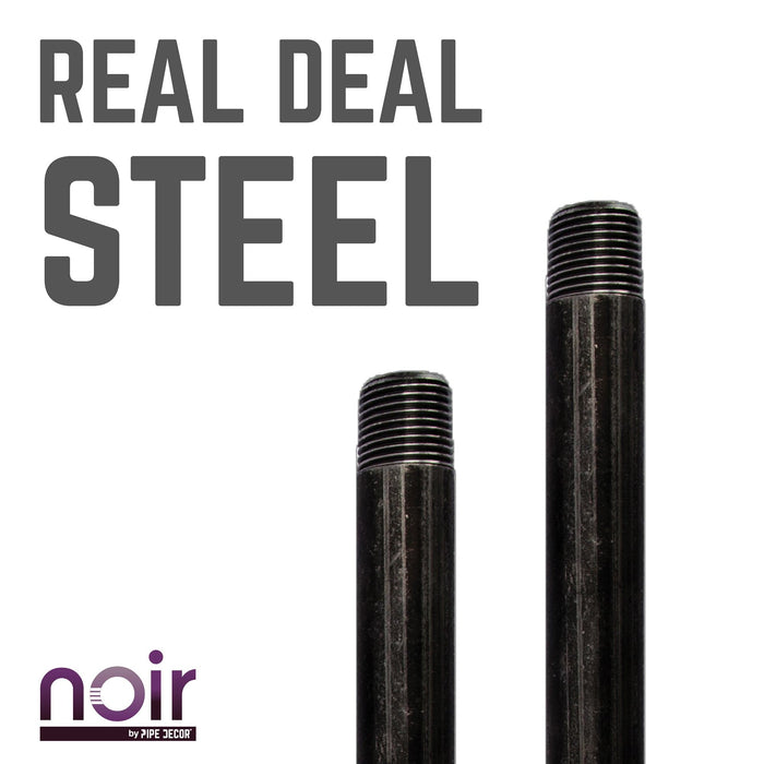 1/2 in. x 8 in. Prefinished Matte Black Pipe - Sweatfully