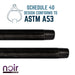 1/2 in. x 8 in. Prefinished Matte Black Pipe - Sweatfully