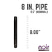 1/2 in. x 8 in. Prefinished Matte Black Pipe - Sweatfully