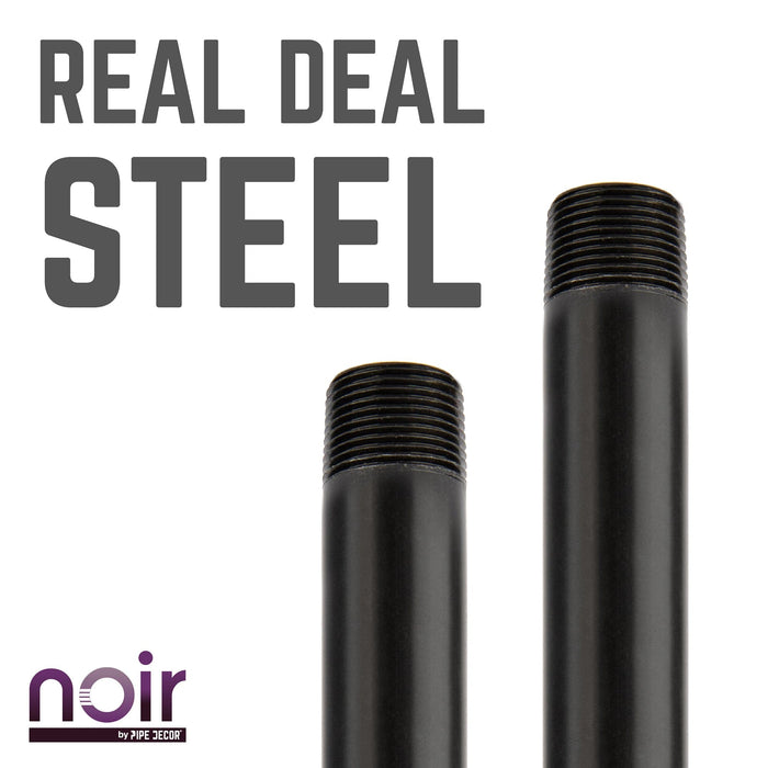 3/4 in. x 8 in. Prefinished Matte Black Pipe - Sweatfully
