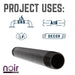3/4 in. x 8 in. Prefinished Matte Black Pipe - Sweatfully