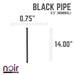 1/2 in. x 14 in. Prefinished Matte Black Pipe - Sweatfully