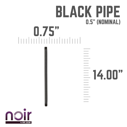 1/2 in. x 24 in. Prefinished Matte Black Pipe - Sweatfully