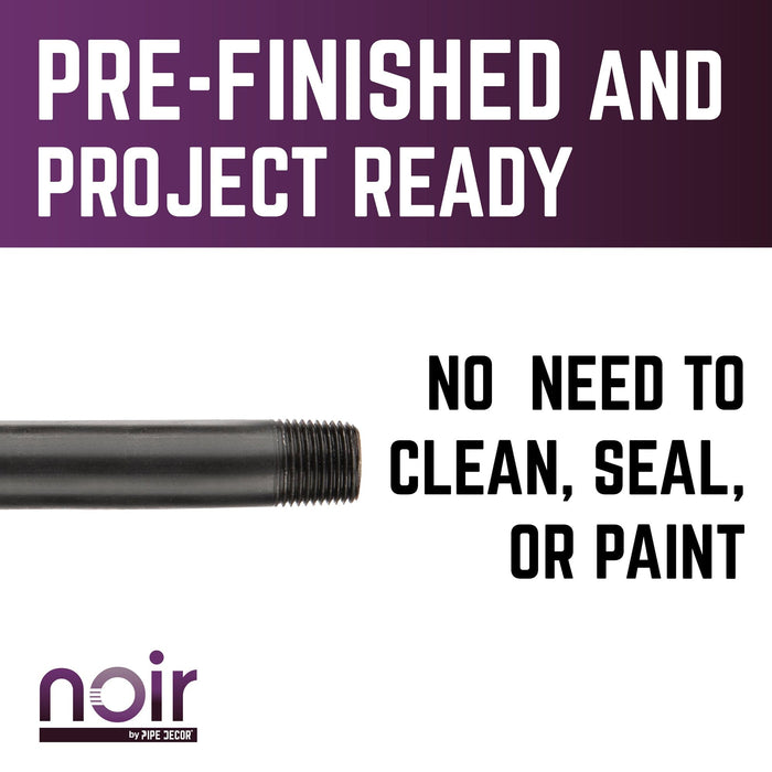 1/2 in. x 30 in. Prefinished Matte Black Pipe - Sweatfully
