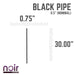 1/2 in. x 30 in. Prefinished Matte Black Pipe - Sweatfully