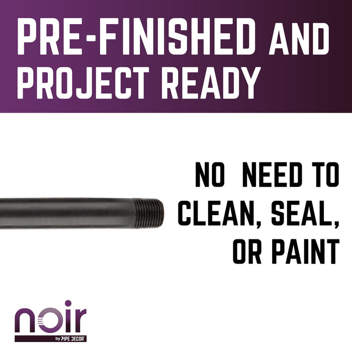 1/2 in. x 36 in. Prefinished Matte Black Pipe - Sweatfully