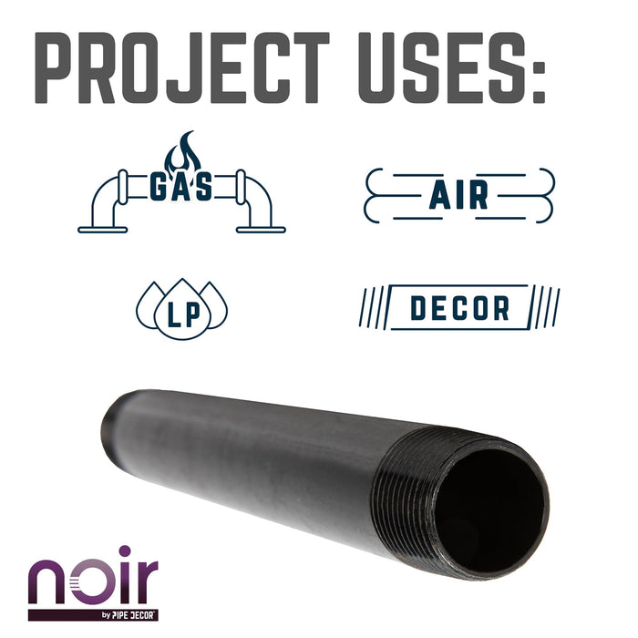 1/2 in. x 36 in. Prefinished Matte Black Pipe - Sweatfully