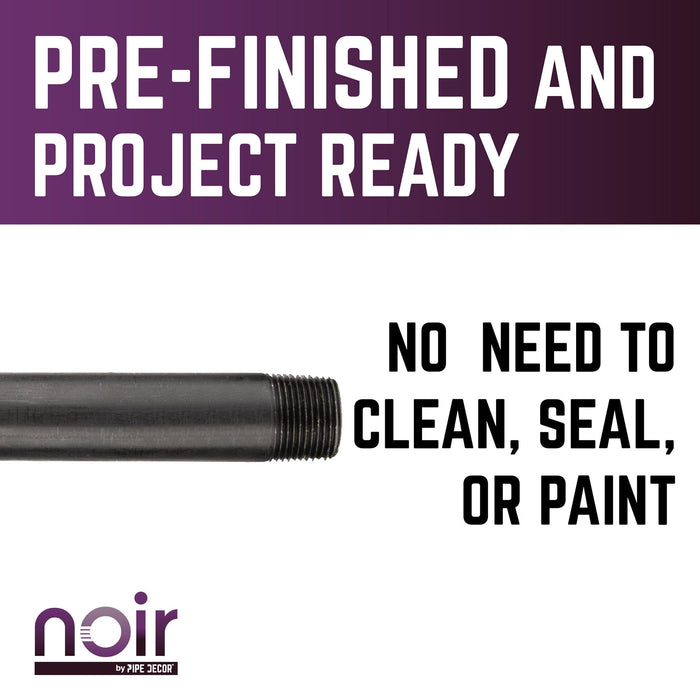 1 in. x 30 in. Prefinished Matte Black Pipe - Sweatfully