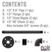 1/2 in. x 6 in. Noir Black Barn Door Handle - 10.5 in. L - Sweatfully