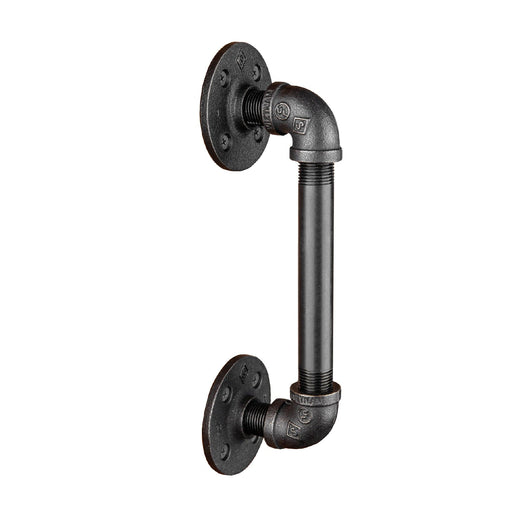 1/2 in. x 6 in. Noir Black Barn Door Handle - 10.5 in. L - Sweatfully