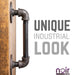 1/2 in. x 6 in. Noir Black Barn Door Handle - 10.5 in. L - Sweatfully
