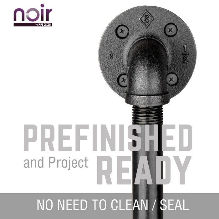 1/2 in. x 6 in. Noir Black Barn Door Handle - 10.5 in. L - Sweatfully