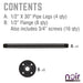 1 in. x 30 in.  Noir Black Round Flange Pipe Table Legs - 4 Pack - Sweatfully