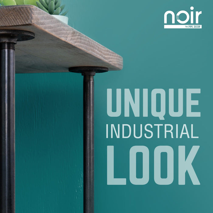 1 in. x 30 in.  Noir Black Round Flange Pipe Table Legs - 4 Pack - Sweatfully