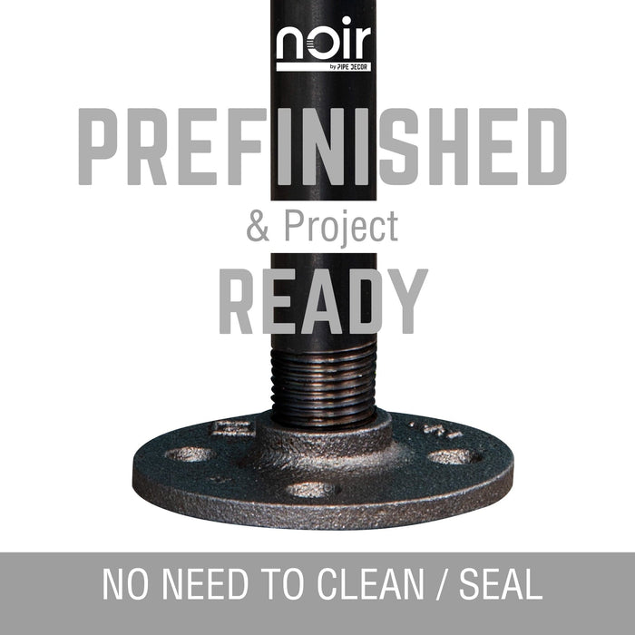 1 in. x 30 in.  Noir Black Round Flange Pipe Table Legs - 4 Pack - Sweatfully