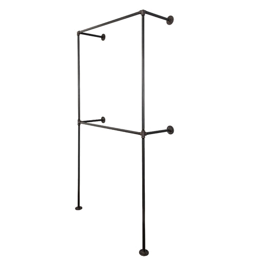 Noir Black Wall Mounted Double Hung Clothing Rack - Sweatfully