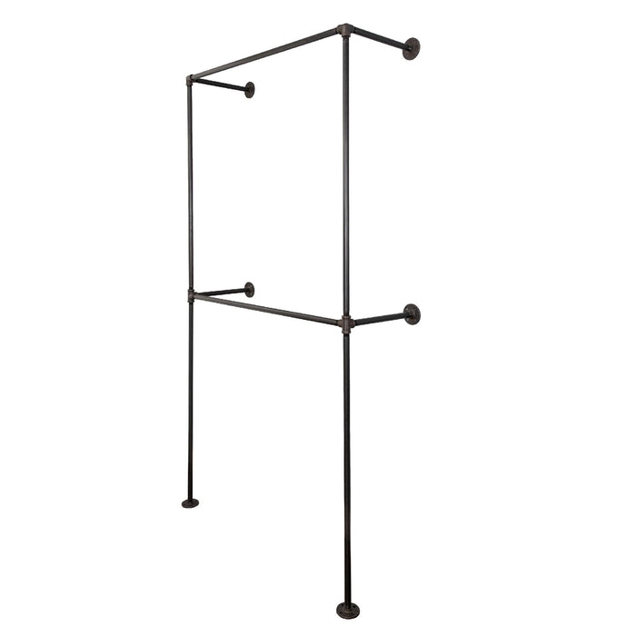 Noir Black Wall Mounted Double Hung Clothing Rack - Sweatfully
