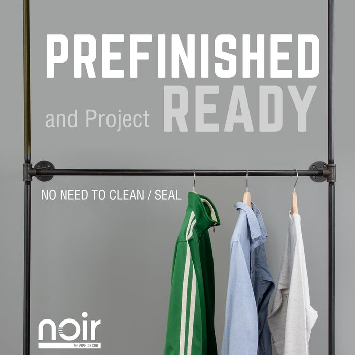 Noir Black Wall Mounted Double Hung Clothing Rack - Sweatfully