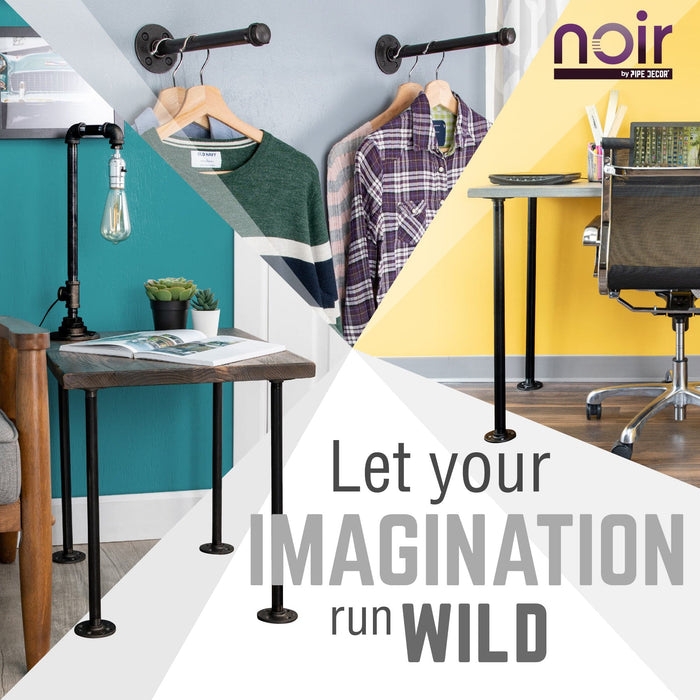 Noir Black Wall Mounted Double Hung Clothing Rack - Sweatfully