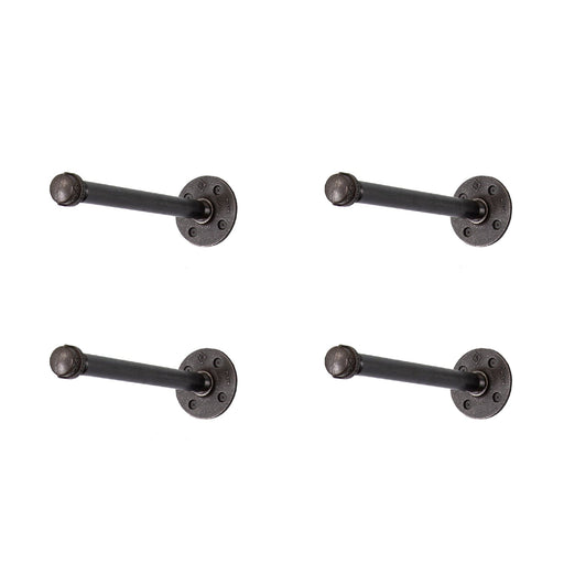 1/2 in. x 12 in. Noir Black Clothing Hanging Bracket Kit, 4 Pack - Sweatfully