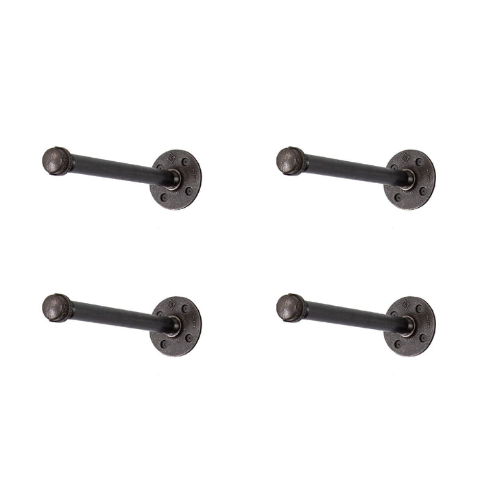 1/2 in. x 12 in. Noir Black Clothing Hanging Bracket Kit, 4 Pack - Sweatfully