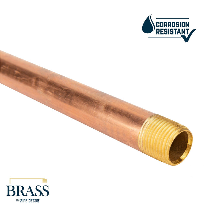 1/2 in. x 10 in. Red Brass Pipe - Sweatfully