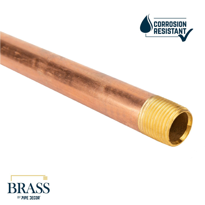 1/2 in. x 12 in. Red Brass Pipe - Sweatfully