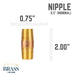 1/2 in. x 2 in. Red Brass Pipe - Sweatfully